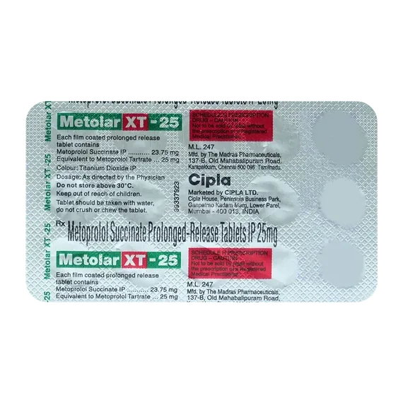 metolar xt ip 25mg tablet 15's